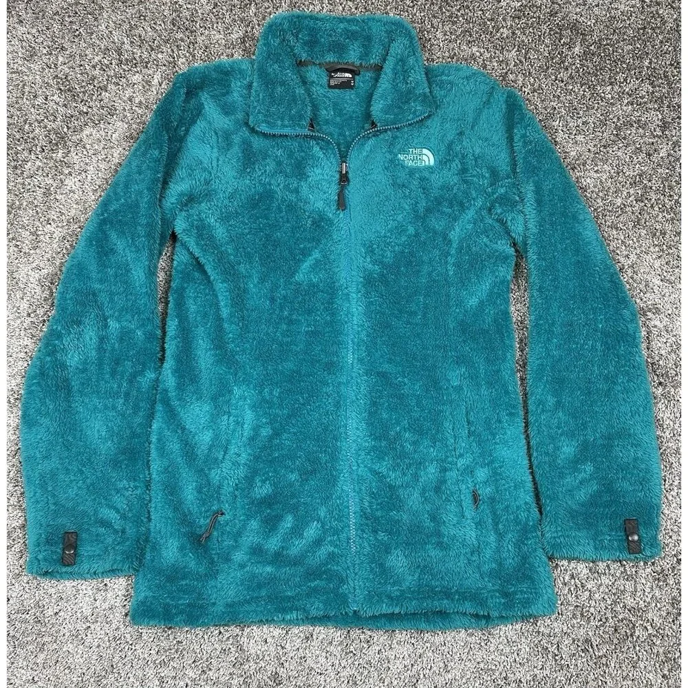The North Face Jacket Women’s M Osito 2 Teal Blue Fuzzy High Loft Fleece FA15 - Picture 1 of 16